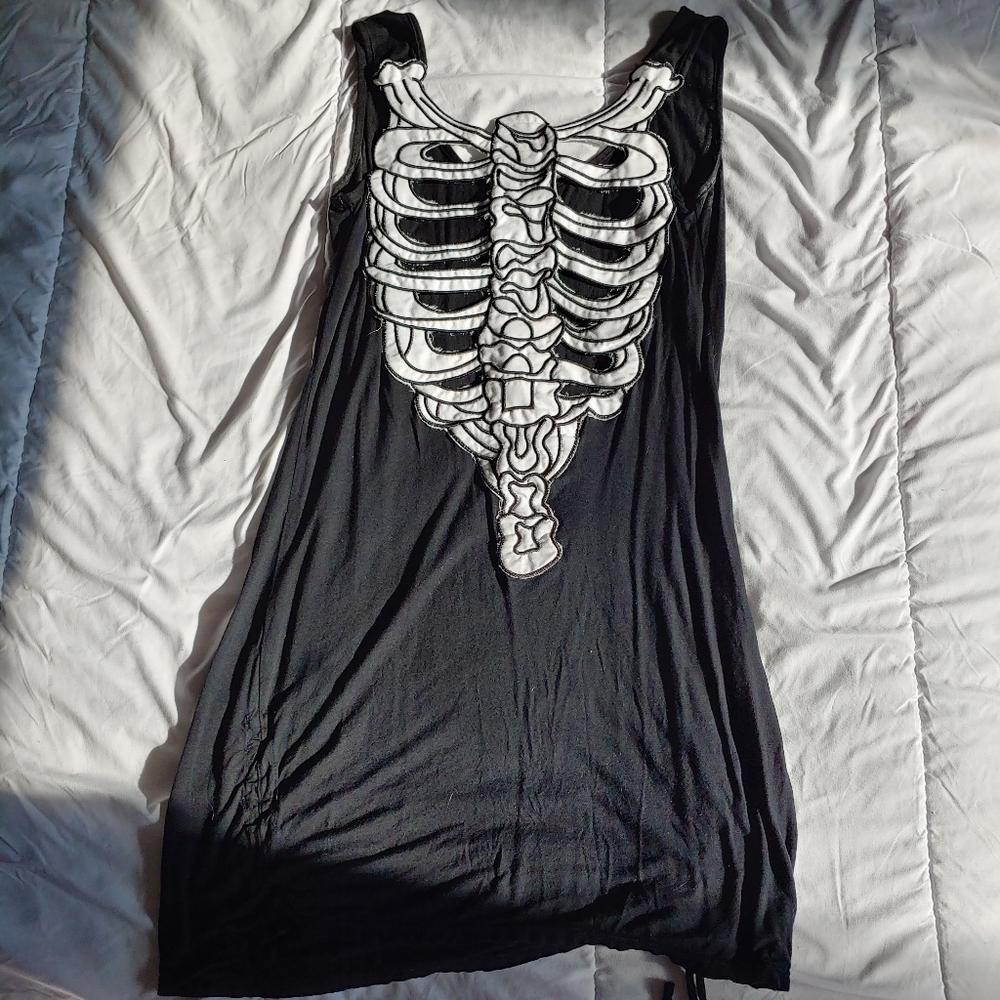 Skeleton back dress, S, black